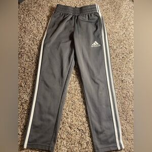 Adidas Kids Charcoal Joggers with White Stripes